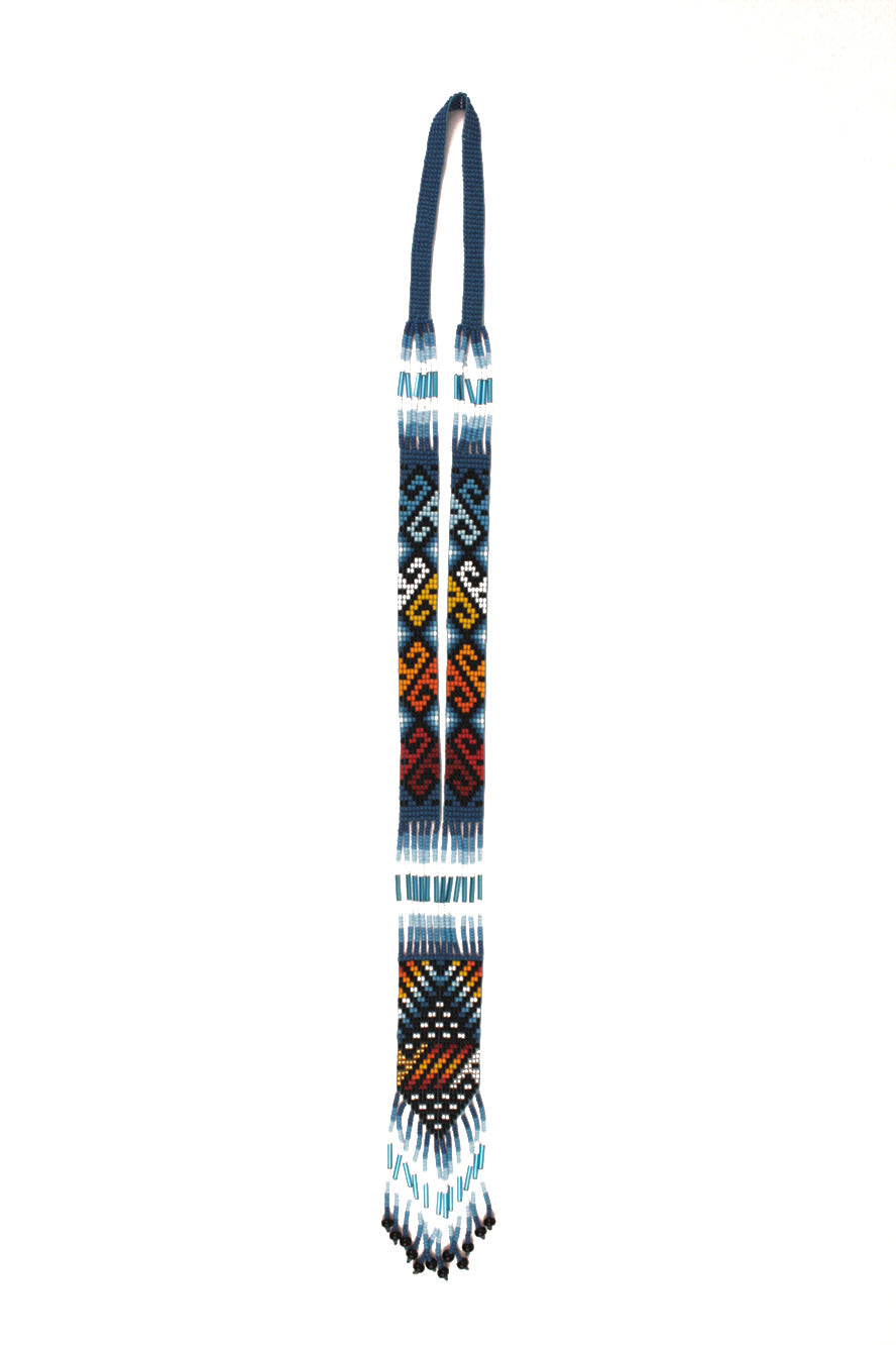 Collier Chagra d’environ 48 cm x 4 cm, entièrement faites à la main en perles colorées