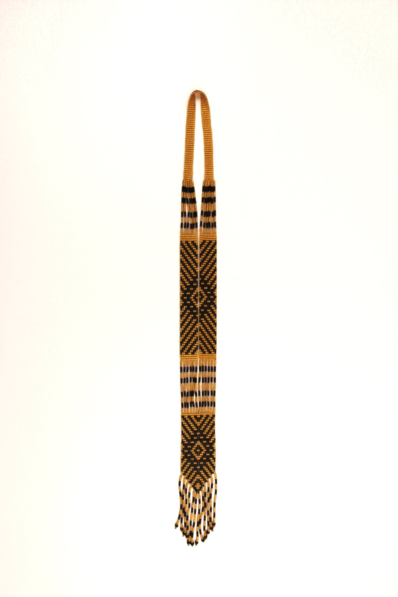 Legend of Gold necklace, approx. 48 cm x 4 cm, entirely handmade with colorful beads