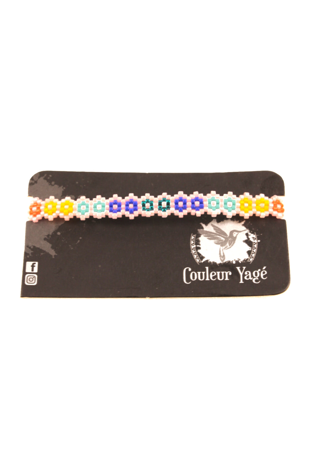 Bracelet Rose 5P en perles colorées Miyuki