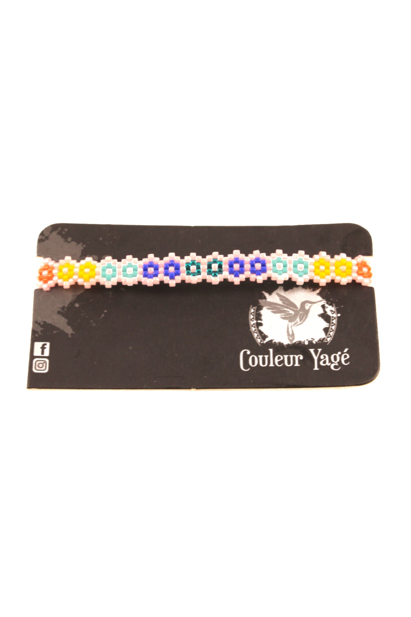 Bracelet Rose 5P en perles colorées Miyuki
