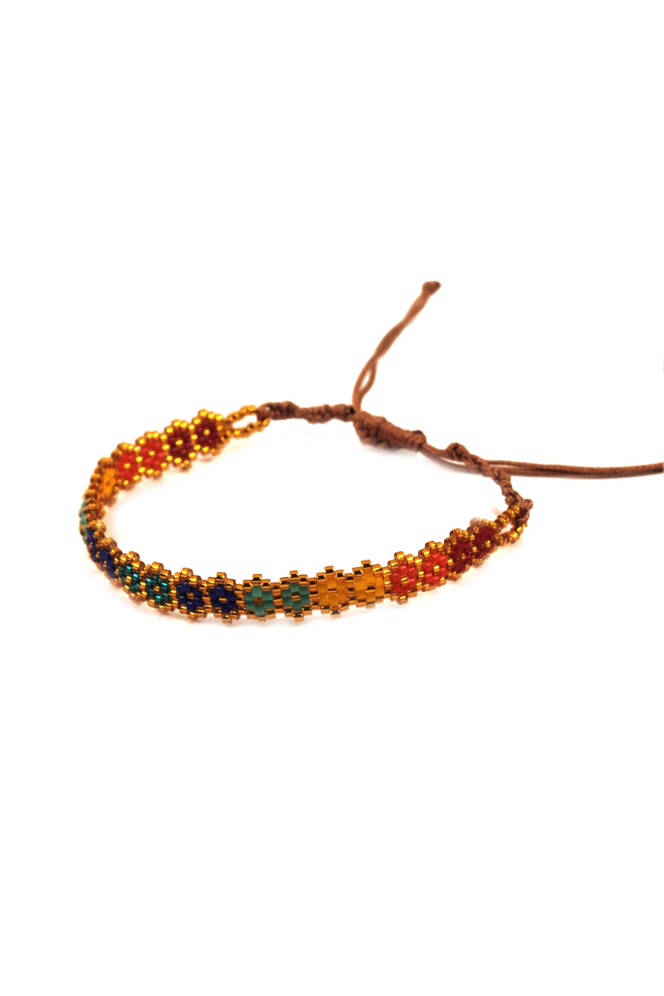 Bracelet doré 5P en perles colorées Miyuki