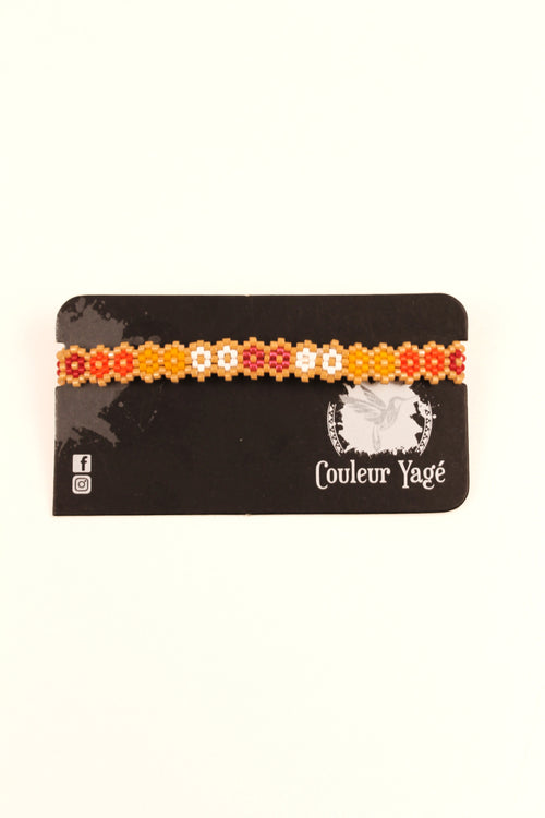Beige 5P Bracelet with colorful Miyuki beads