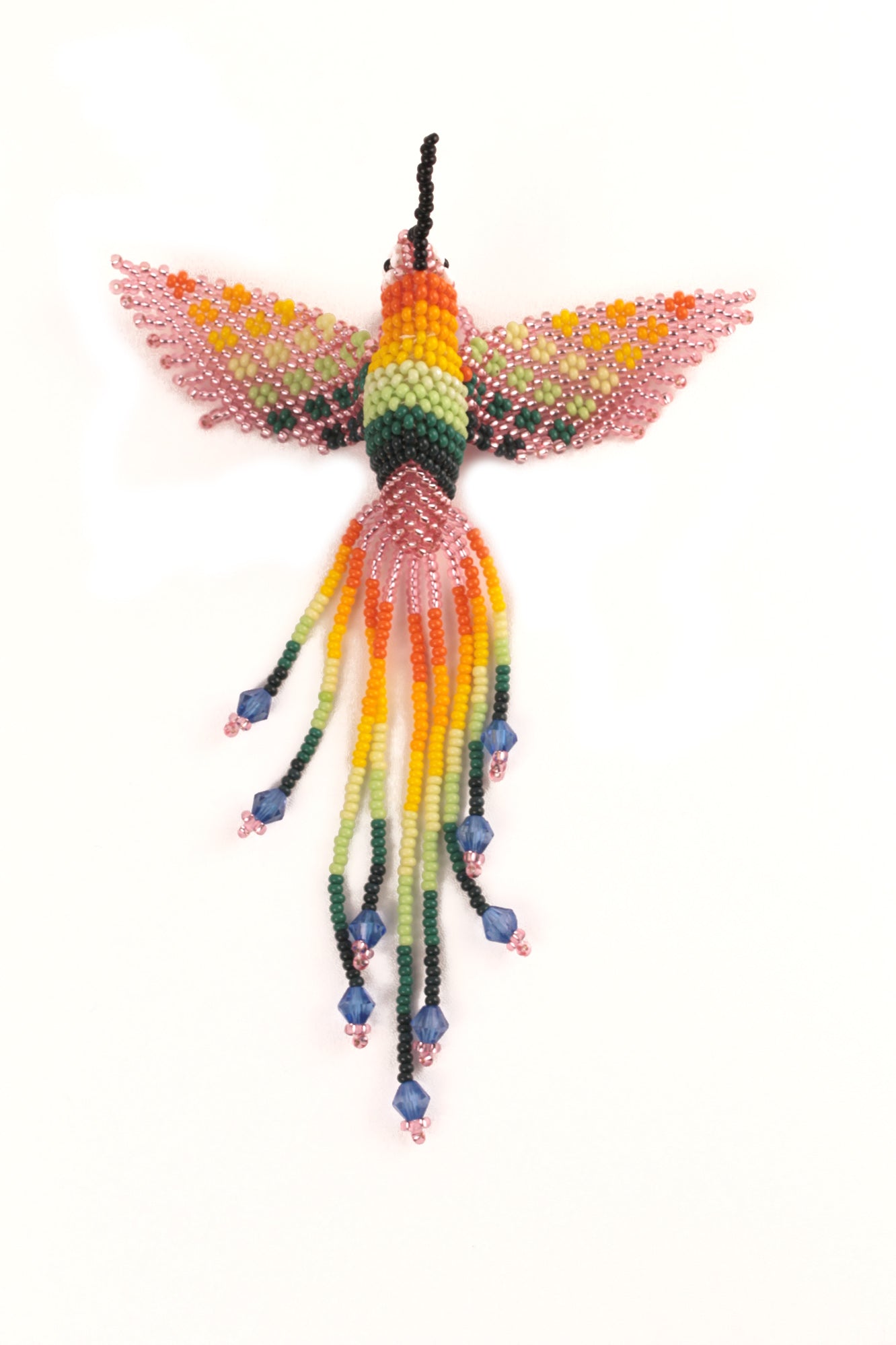 Colibri Rose en perles colorées – 3D