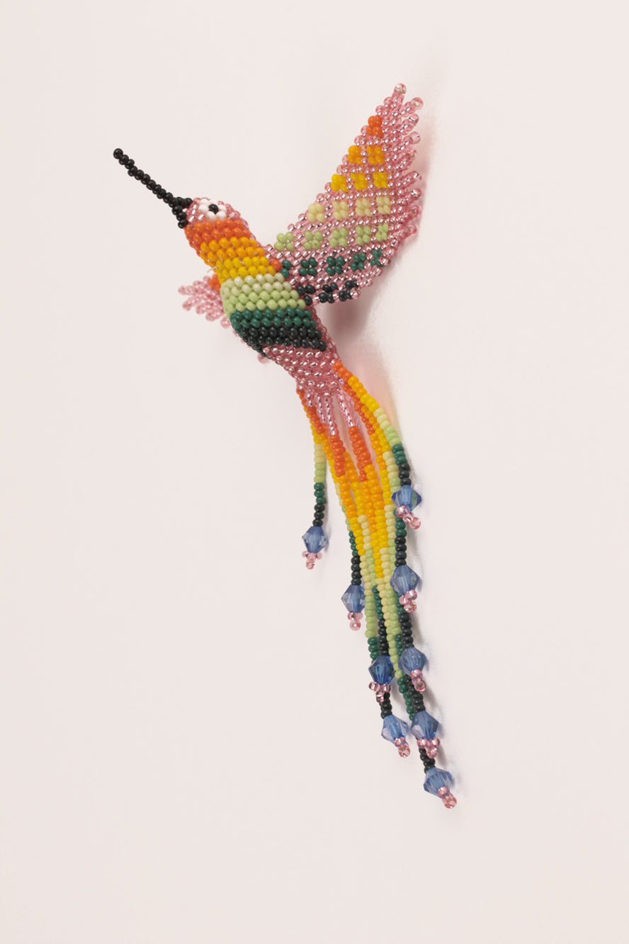 Colibri Rose en perles colorées – 3D