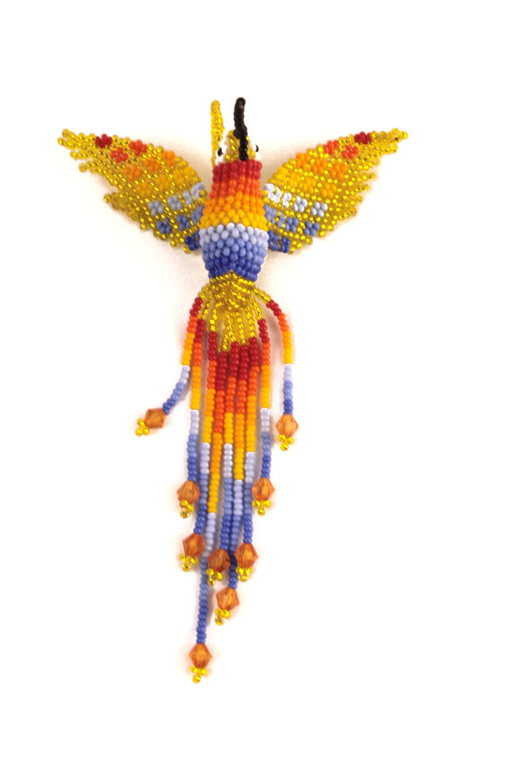 Yellow Hummingbird in Colorful Beads – 3D