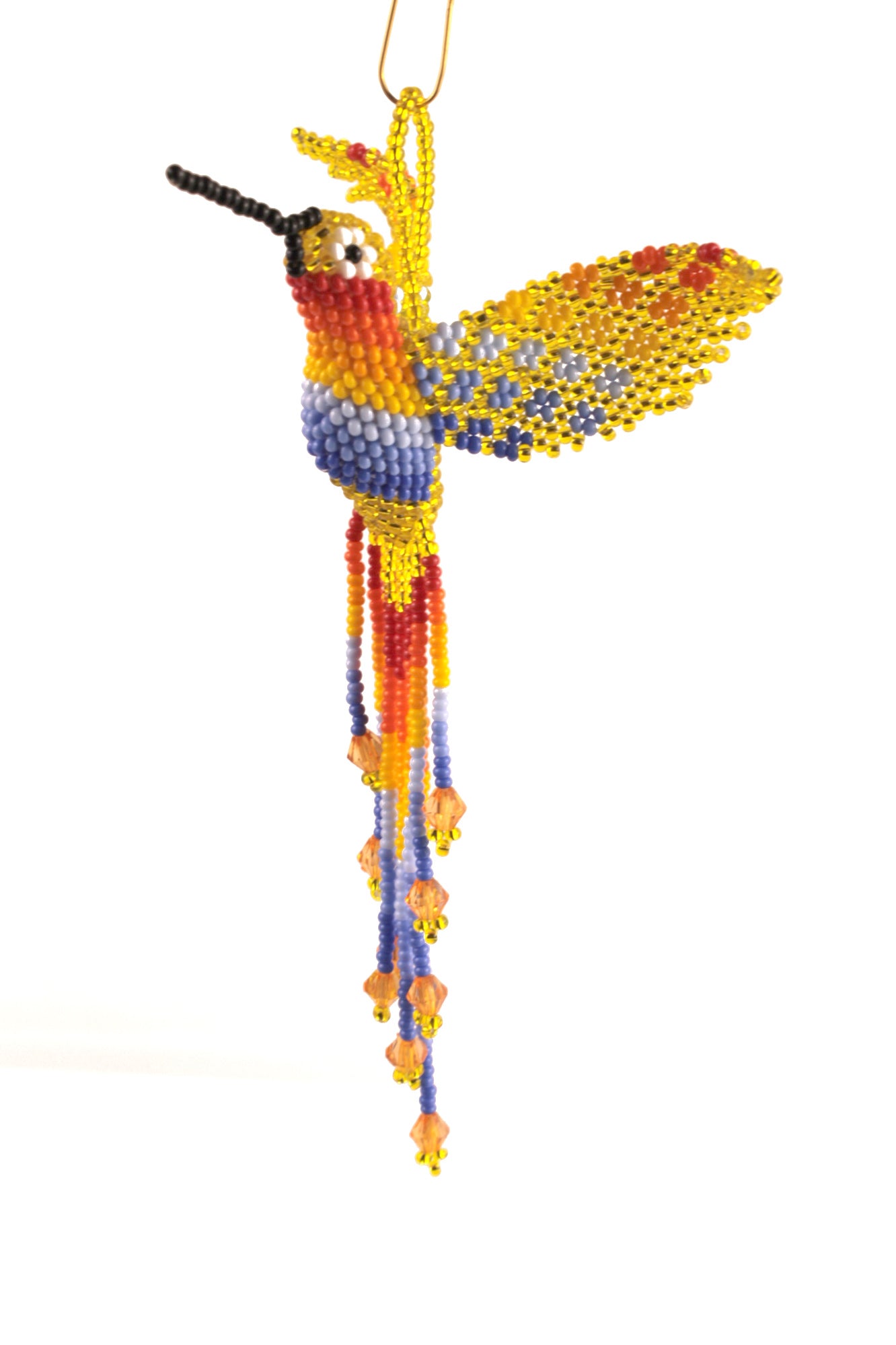 Colibri Jaune en perles colorées – 3D