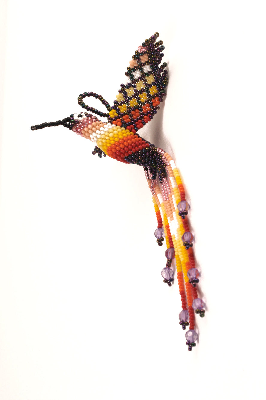 Colibri Violet intense en perles colorées – 3D