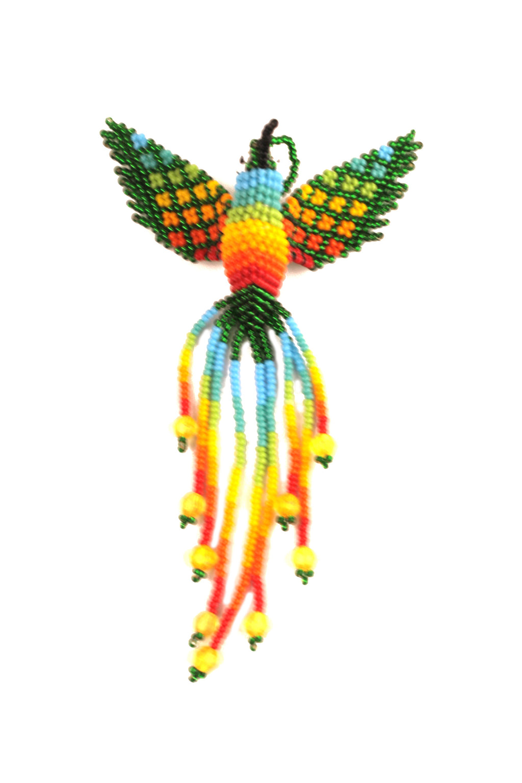 Emerald Green Hummingbird in colourful beads – 3D