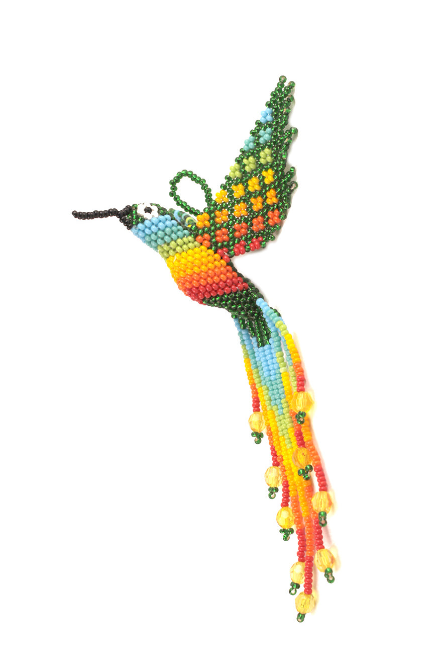 Colibri Vert Émeraude en perles colorées – 3D