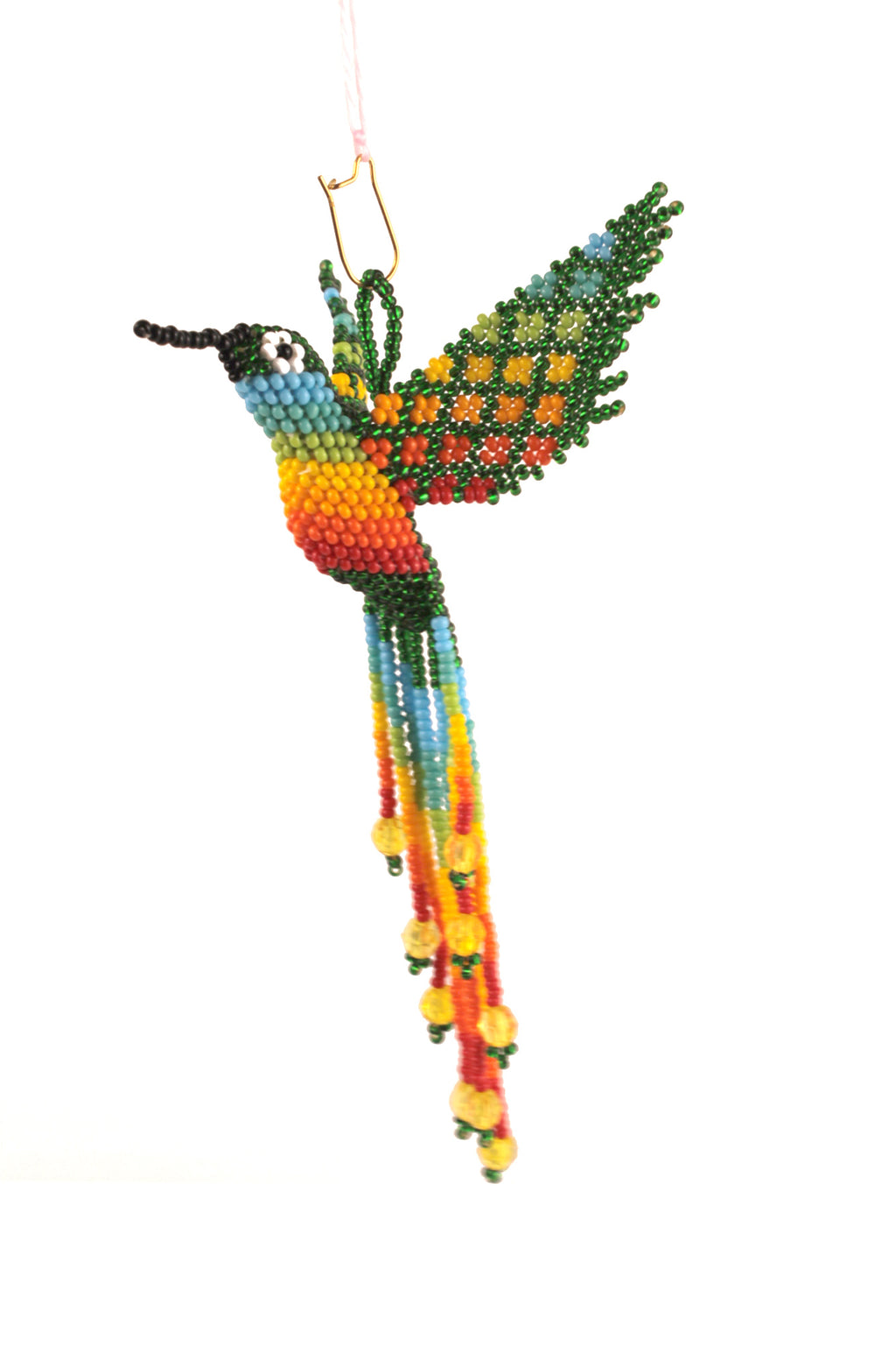 Emerald Green Hummingbird in colourful beads – 3D