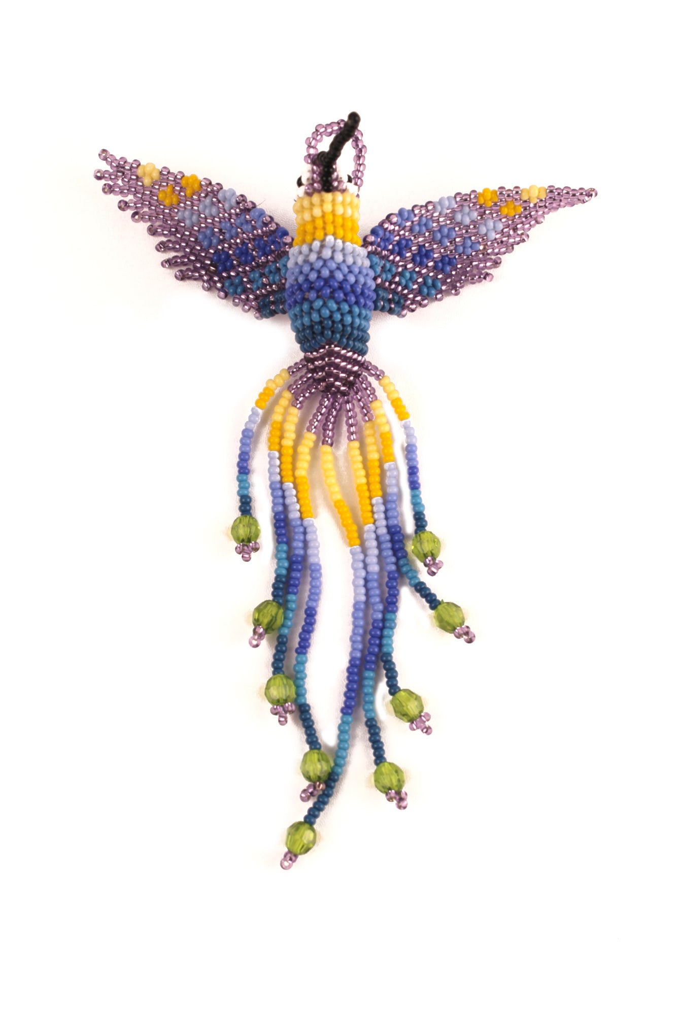 Colibri Violet Clair en perles colorées – 3D