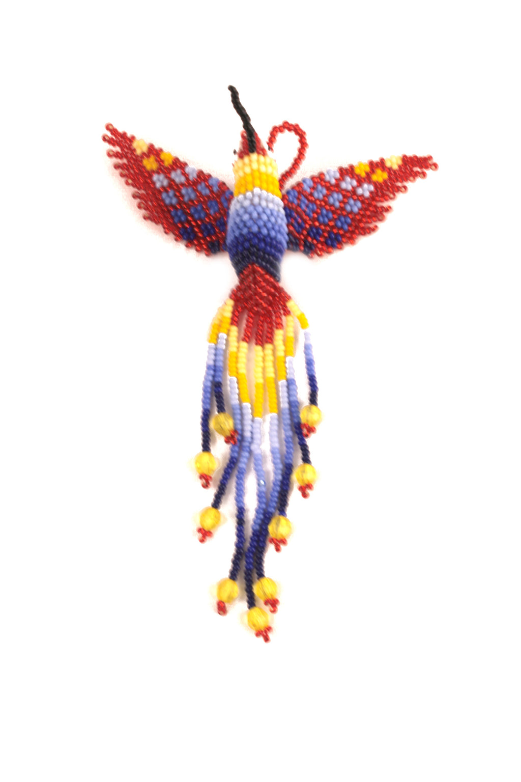 Red Hummingbird in colourful beads – 3D