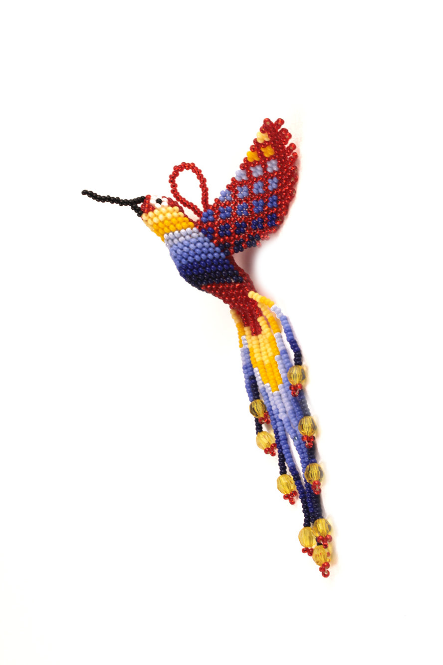Colibri Rouge en perles colorées – 3D