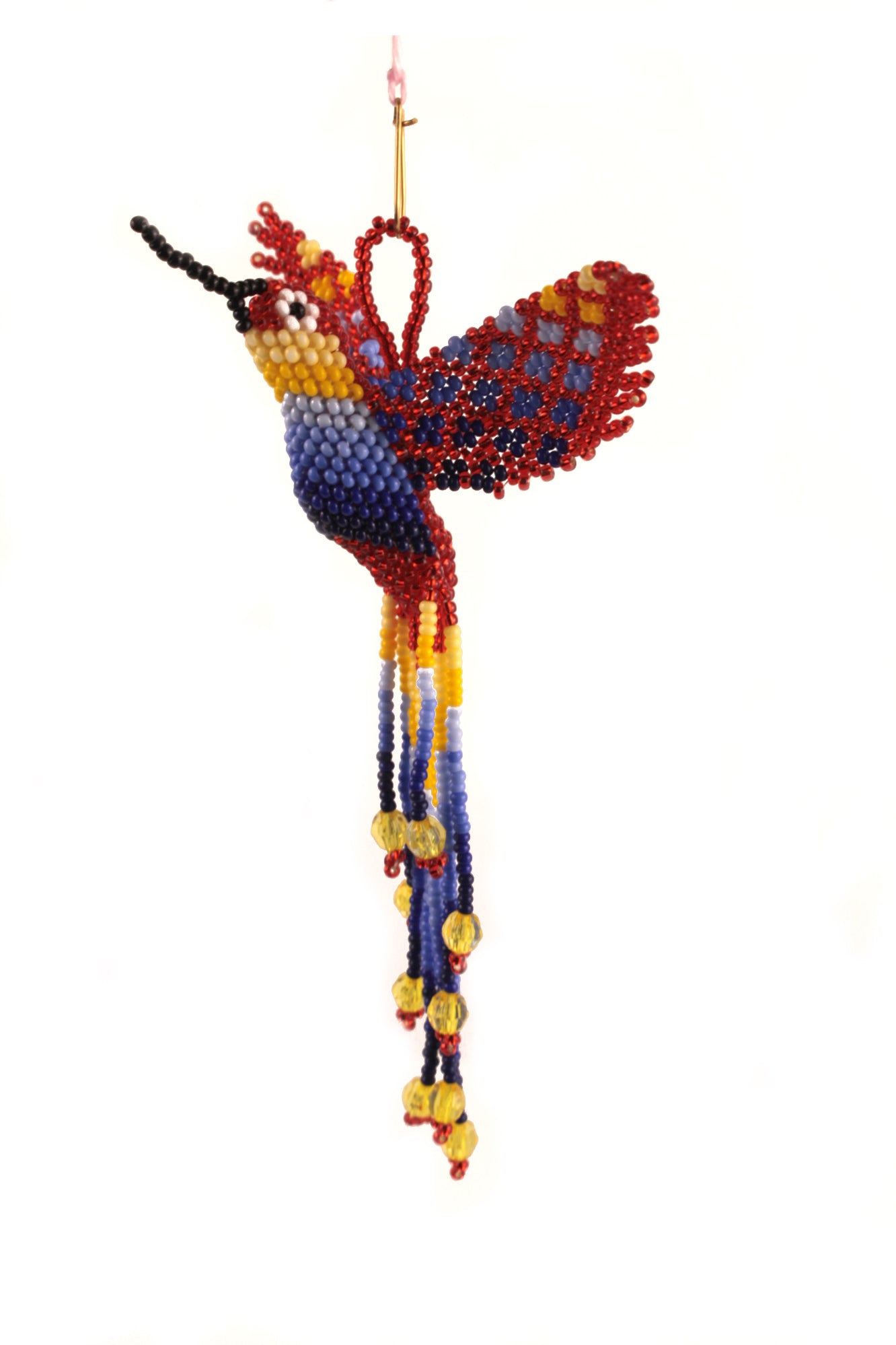 Colibri Rouge en perles colorées – 3D