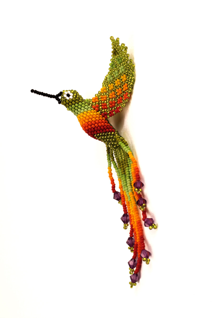 Colibri Vert Clair en perles colorées – 3D