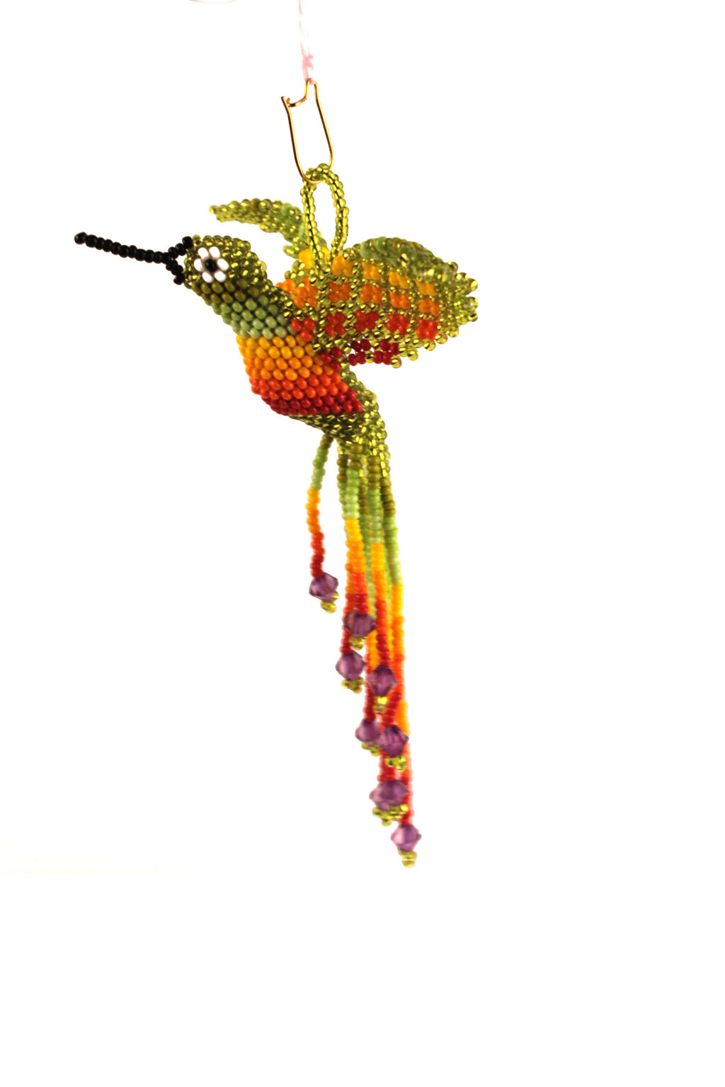 Light Green Hummingbird in colored beads – 3D