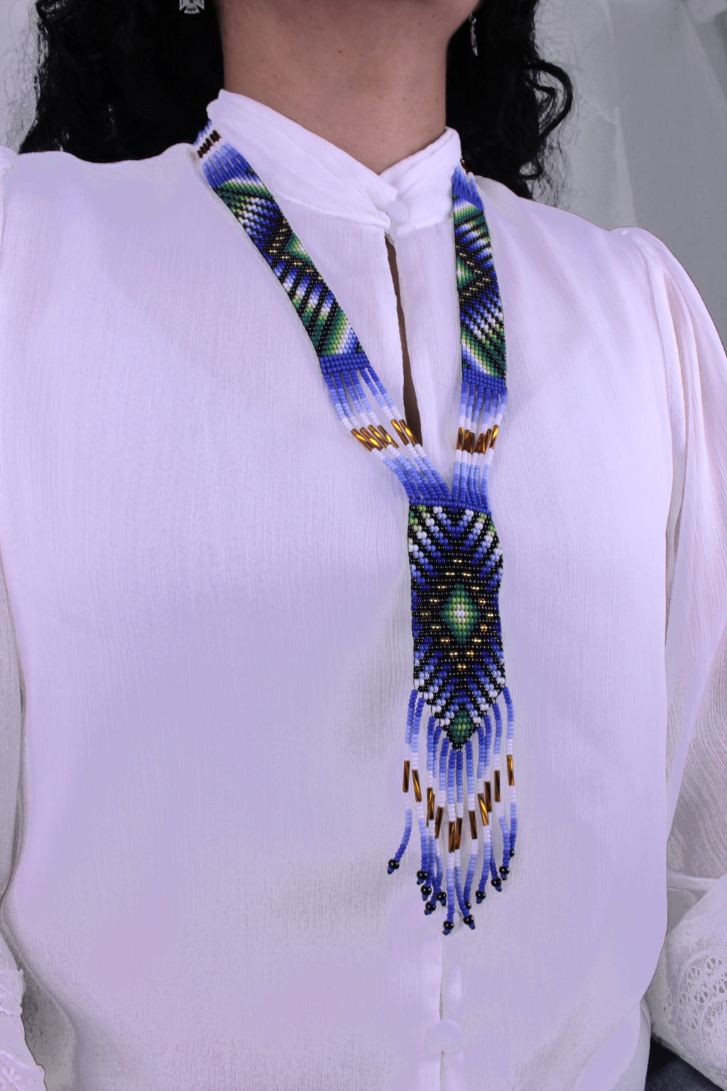 Inti necklace approximately 48 cm x 4 cm, entirely handmade with colorful beads