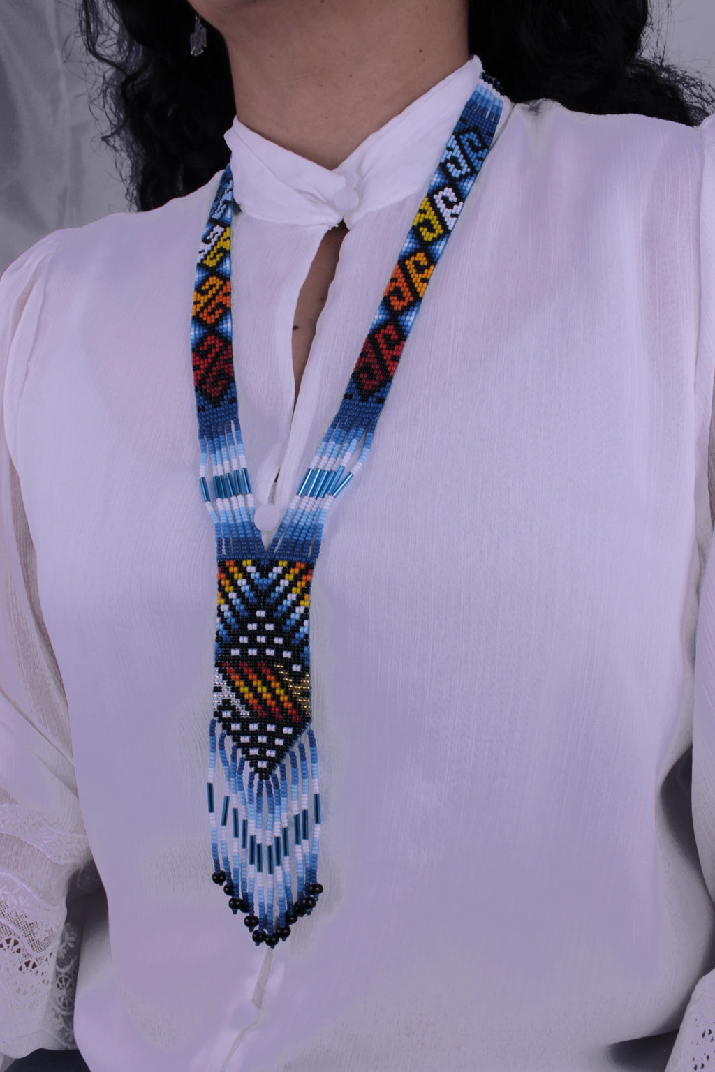 Chagra necklace, approximately 48 cm x 4 cm, entirely handmade with colorful beads