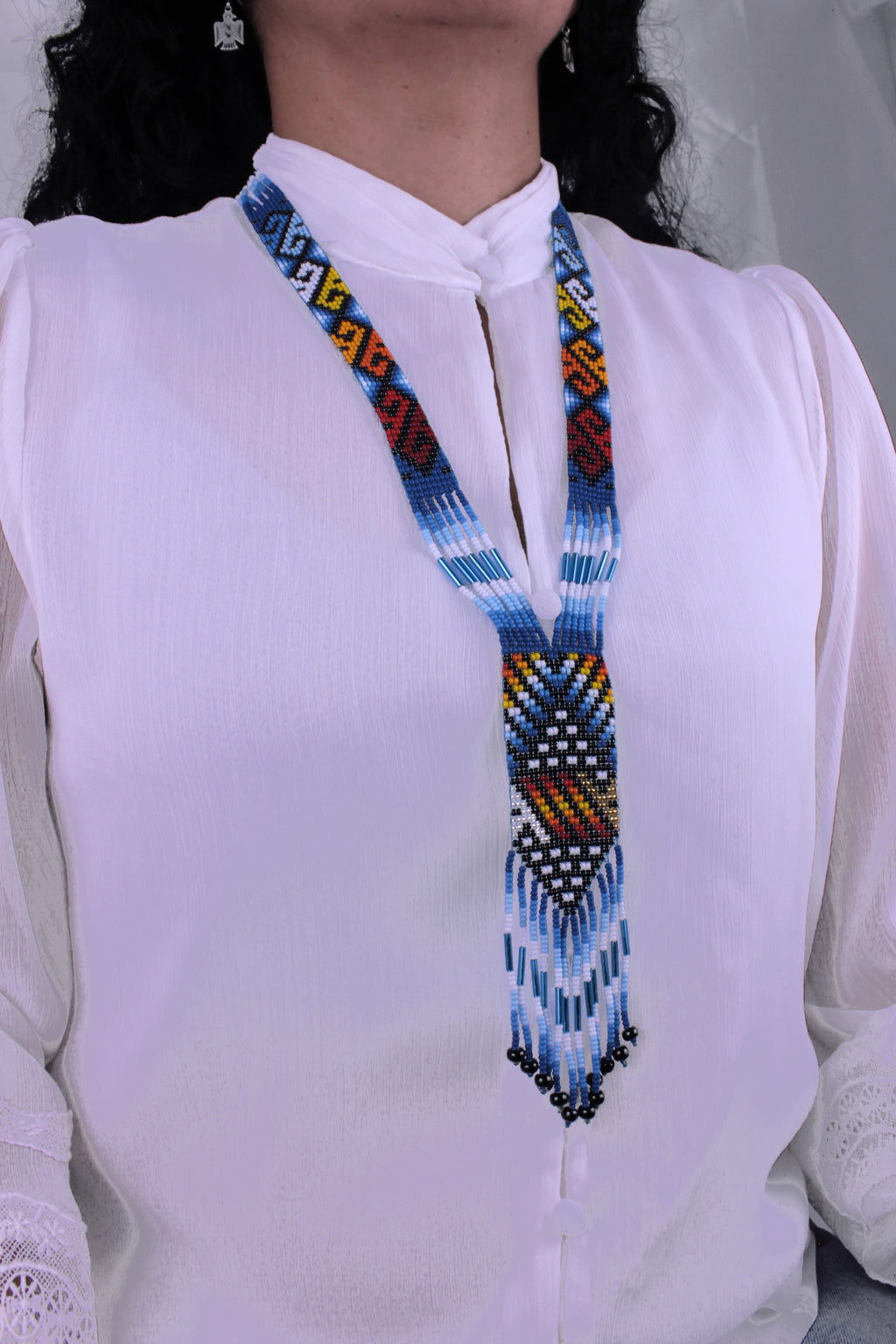 Chagra necklace, approximately 48 cm x 4 cm, entirely handmade with colorful beads